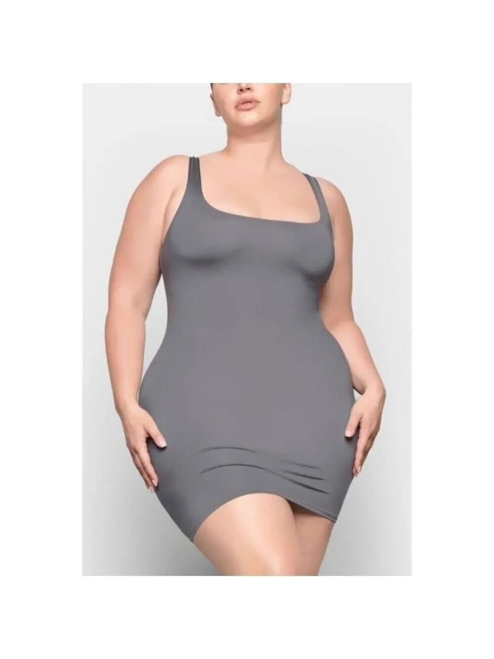 Skims Swim Tank Dress Gunmetal Sz 4X